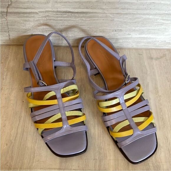 Anthropologie Naguisa Picon Multi Lilac Strappy Leather Sandal NWOB EU 40 US 10 - Picture 1 of 7